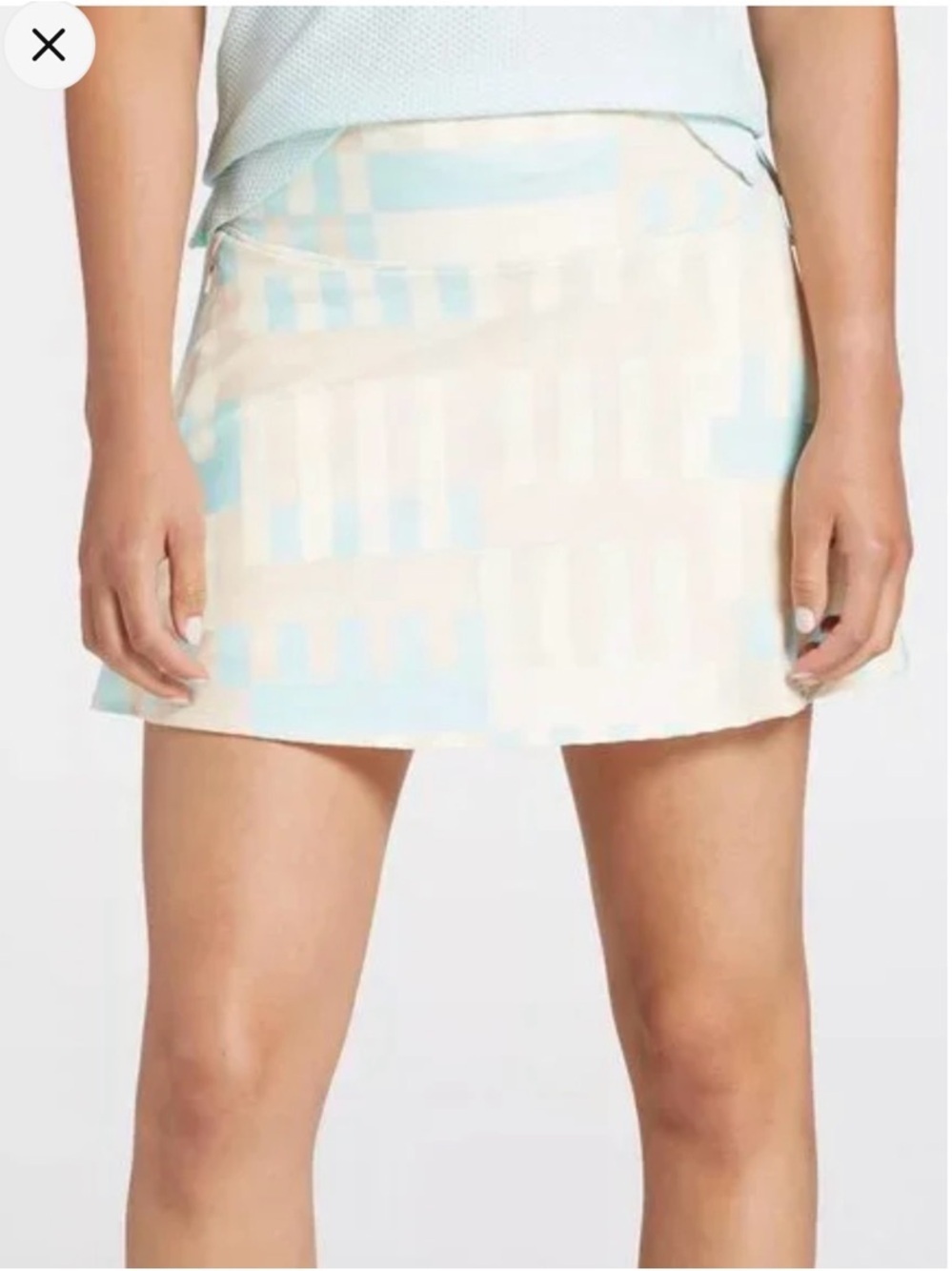 CALIA by Carrie Underwood Cream and Blue Skater Skirt